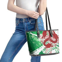 Wales Cymru Am Byth Leather Tote Bag Celtic Dragon Triskelion - Wonder Print Shop