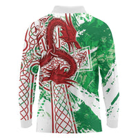 Wales Cymru Am Byth Long Sleeve Polo Shirt Celtic Dragon Triskelion - Wonder Print Shop