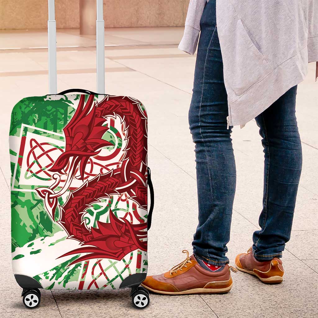Wales Cymru Am Byth Luggage Cover Celtic Dragon Triskelion - Wonder Print Shop