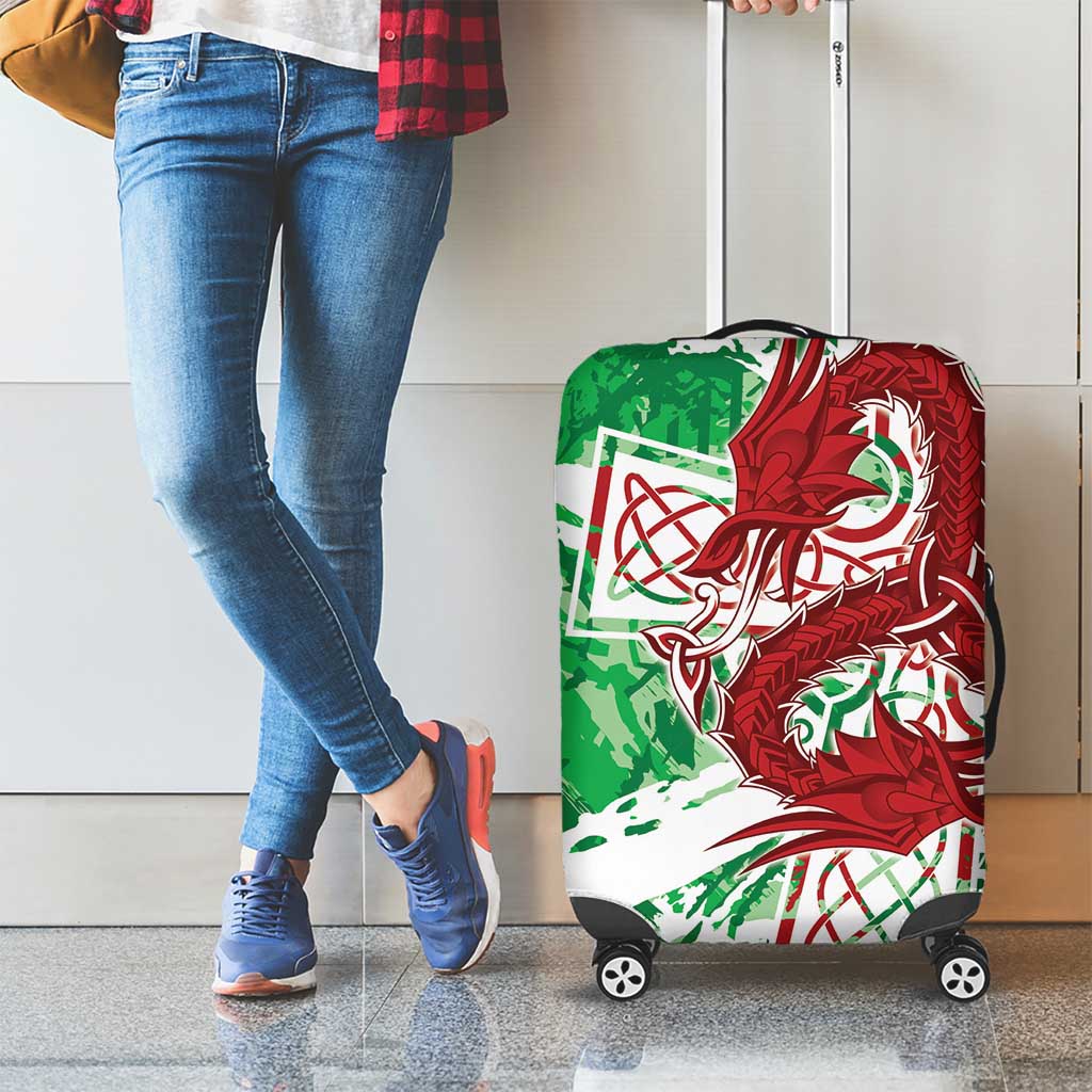 Wales Cymru Am Byth Luggage Cover Celtic Dragon Triskelion - Wonder Print Shop