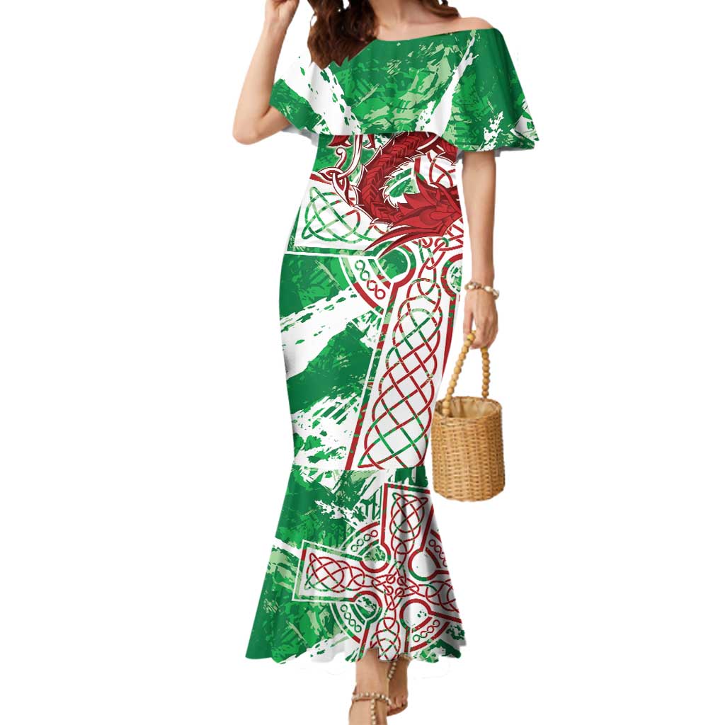 Wales Cymru Am Byth Mermaid Dress Celtic Dragon Triskelion - Wonder Print Shop