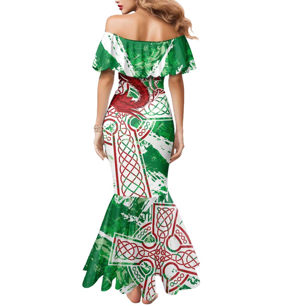 Wales Cymru Am Byth Mermaid Dress Celtic Dragon Triskelion - Wonder Print Shop