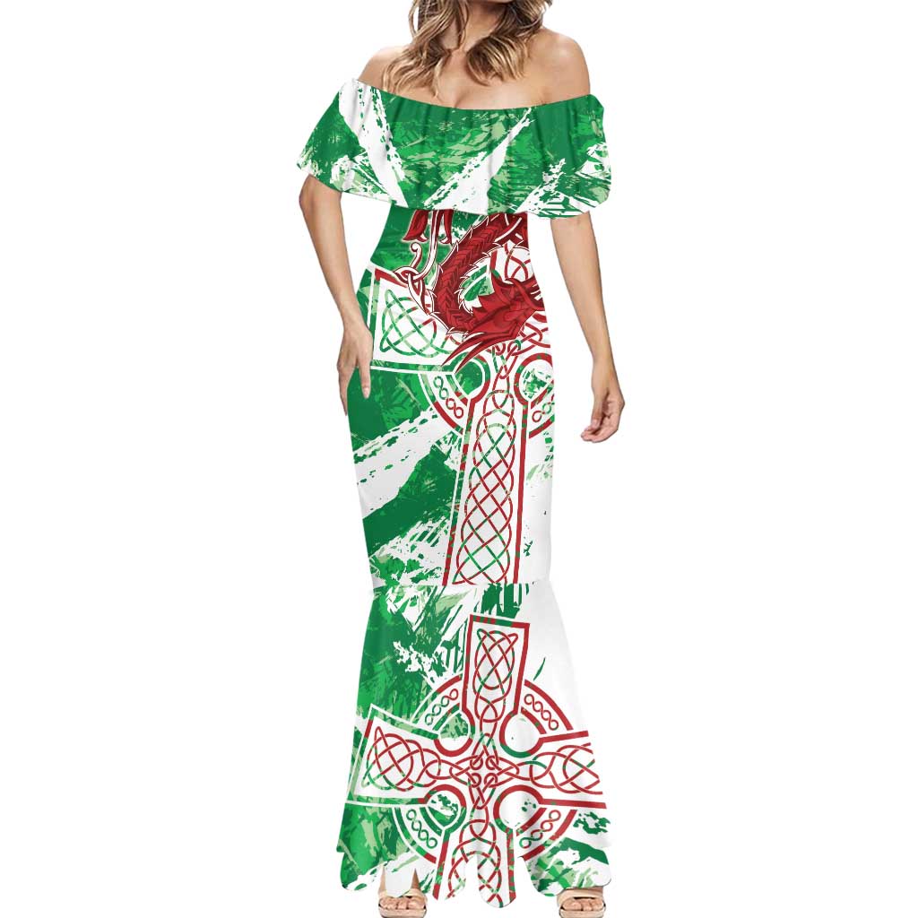 Wales Cymru Am Byth Mermaid Dress Celtic Dragon Triskelion - Wonder Print Shop