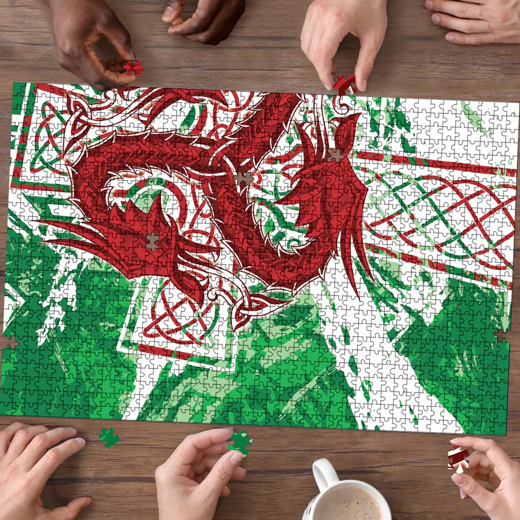 Wales Cymru Am Byth Puzzle Celtic Dragon Triskelion - Wonder Print Shop