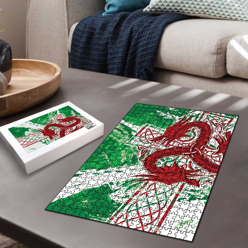 Wales Cymru Am Byth Puzzle Celtic Dragon Triskelion - Wonder Print Shop