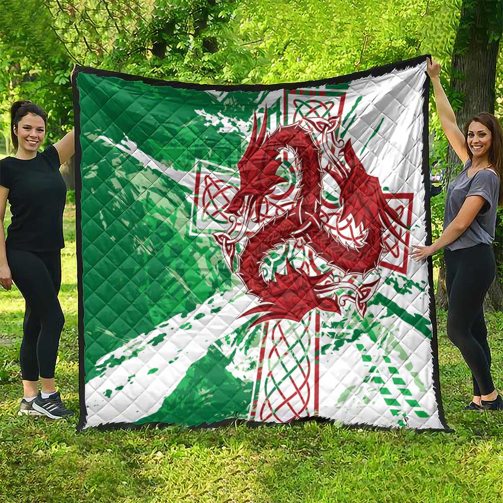 Wales Cymru Am Byth Quilt Celtic Dragon Triskelion - Wonder Print Shop