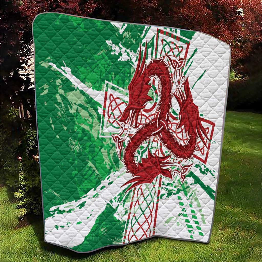 Wales Cymru Am Byth Quilt Celtic Dragon Triskelion - Wonder Print Shop