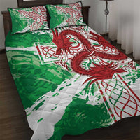 Wales Cymru Am Byth Quilt Bed Set Celtic Dragon Triskelion - Wonder Print Shop