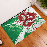Wales Cymru Am Byth Rubber Doormat Celtic Dragon Triskelion - Wonder Print Shop