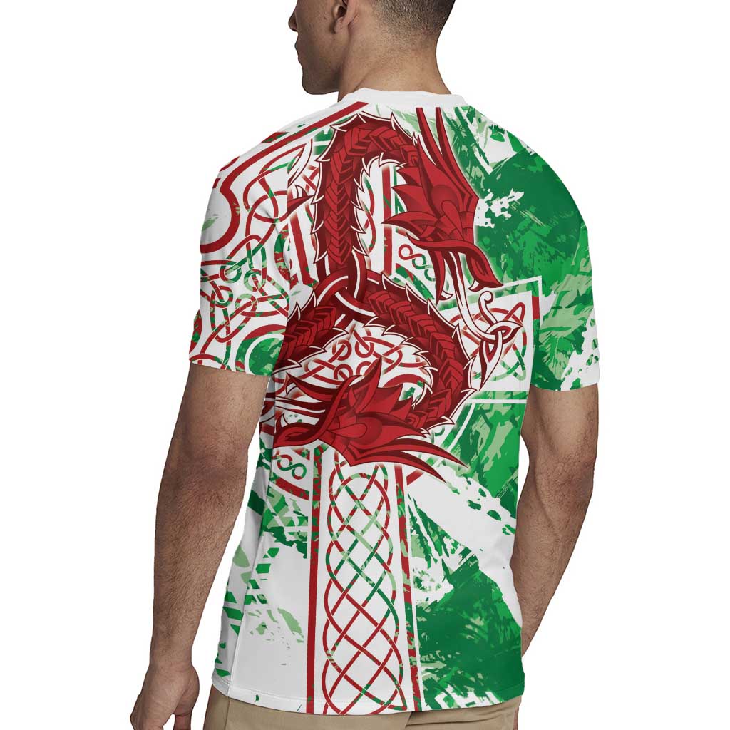 Wales Cymru Am Byth Rugby Jersey Celtic Dragon Triskelion - Wonder Print Shop