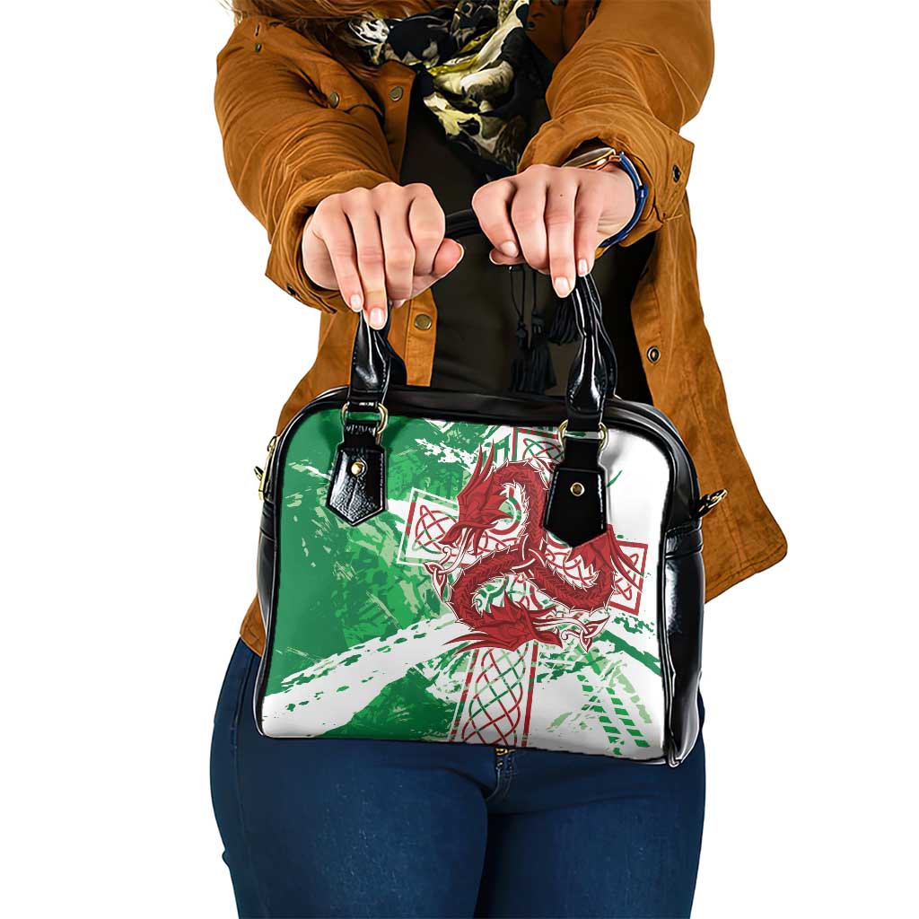 Wales Cymru Am Byth Shoulder Handbag Celtic Dragon Triskelion - Wonder Print Shop