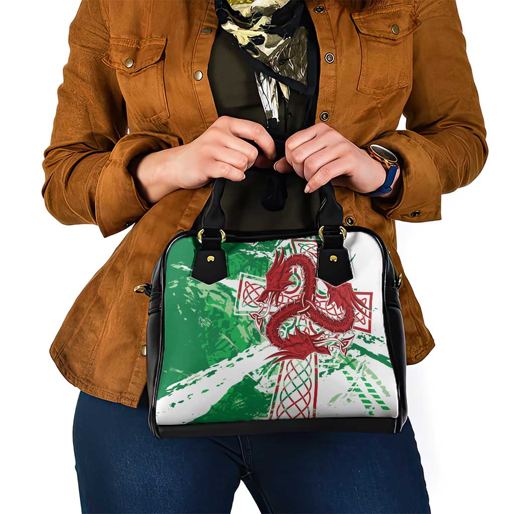 Wales Cymru Am Byth Shoulder Handbag Celtic Dragon Triskelion - Wonder Print Shop