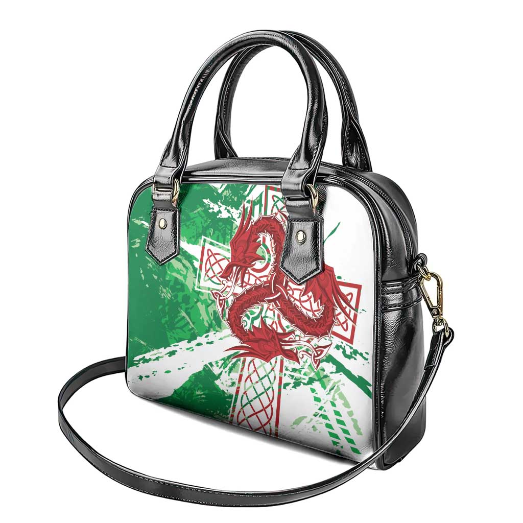 Wales Cymru Am Byth Shoulder Handbag Celtic Dragon Triskelion - Wonder Print Shop