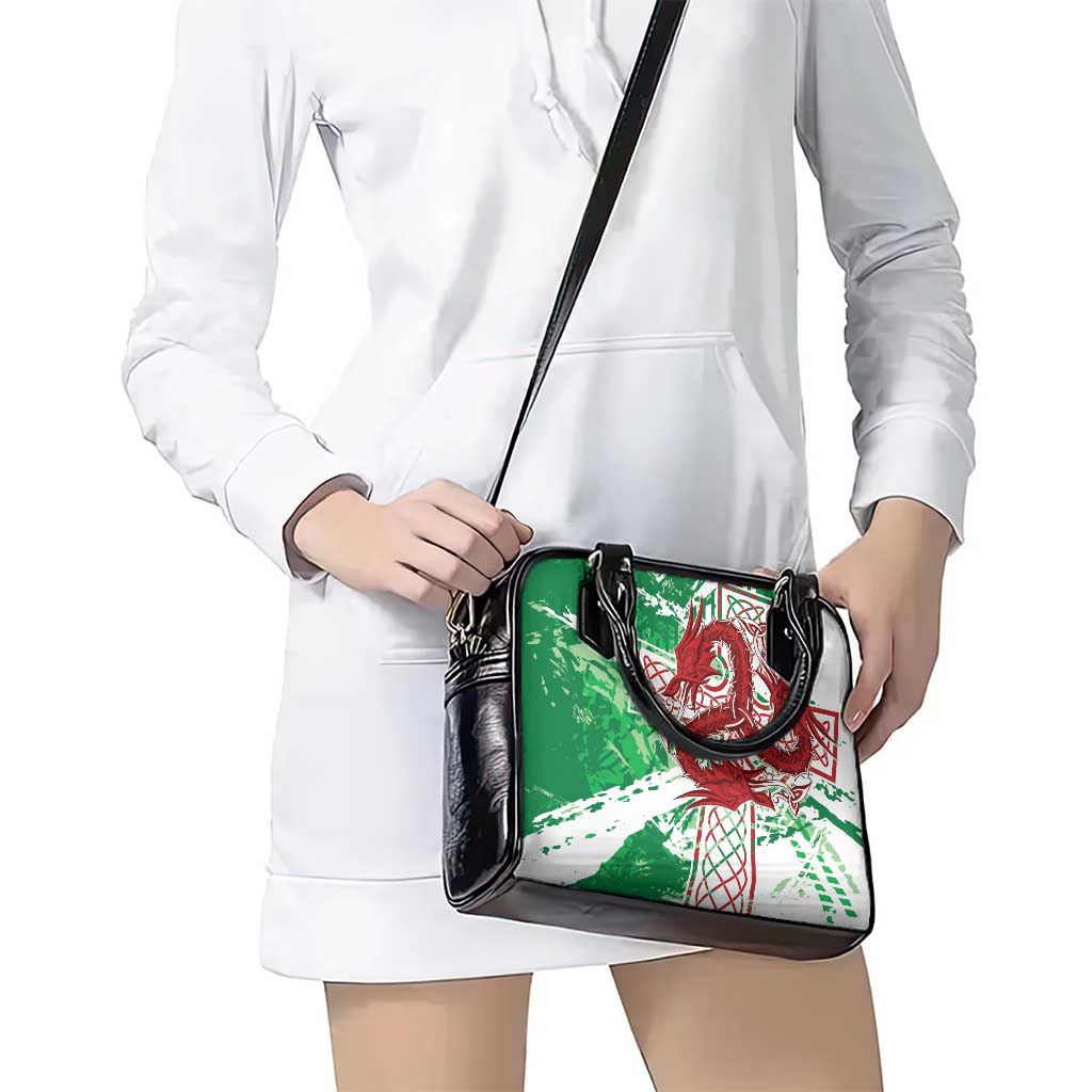 Wales Cymru Am Byth Shoulder Handbag Celtic Dragon Triskelion - Wonder Print Shop