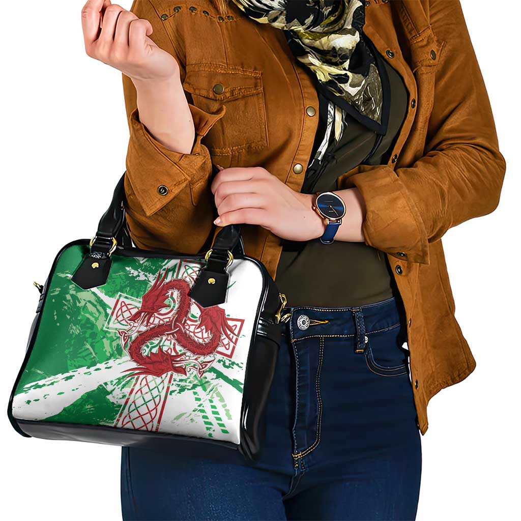 Wales Cymru Am Byth Shoulder Handbag Celtic Dragon Triskelion - Wonder Print Shop