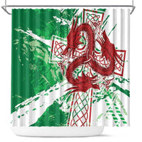 Wales Cymru Am Byth Shower Curtain Celtic Dragon Triskelion - Wonder Print Shop