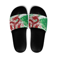 Wales Cymru Am Byth Slide Sandals Celtic Dragon Triskelion - Wonder Print Shop