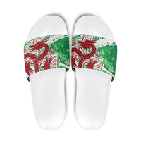 Wales Cymru Am Byth Slide Sandals Celtic Dragon Triskelion - Wonder Print Shop