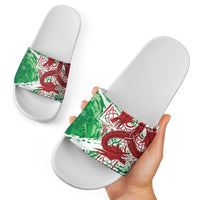 Wales Cymru Am Byth Slide Sandals Celtic Dragon Triskelion - Wonder Print Shop