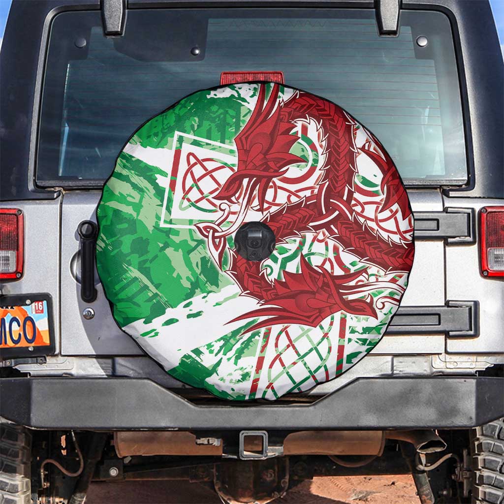 Wales Cymru Am Byth Spare Tire Cover Celtic Dragon Triskelion - Wonder Print Shop