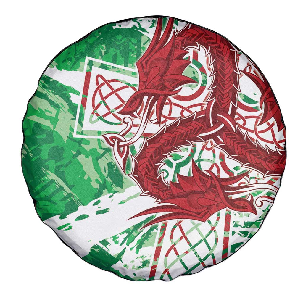 Wales Cymru Am Byth Spare Tire Cover Celtic Dragon Triskelion - Wonder Print Shop