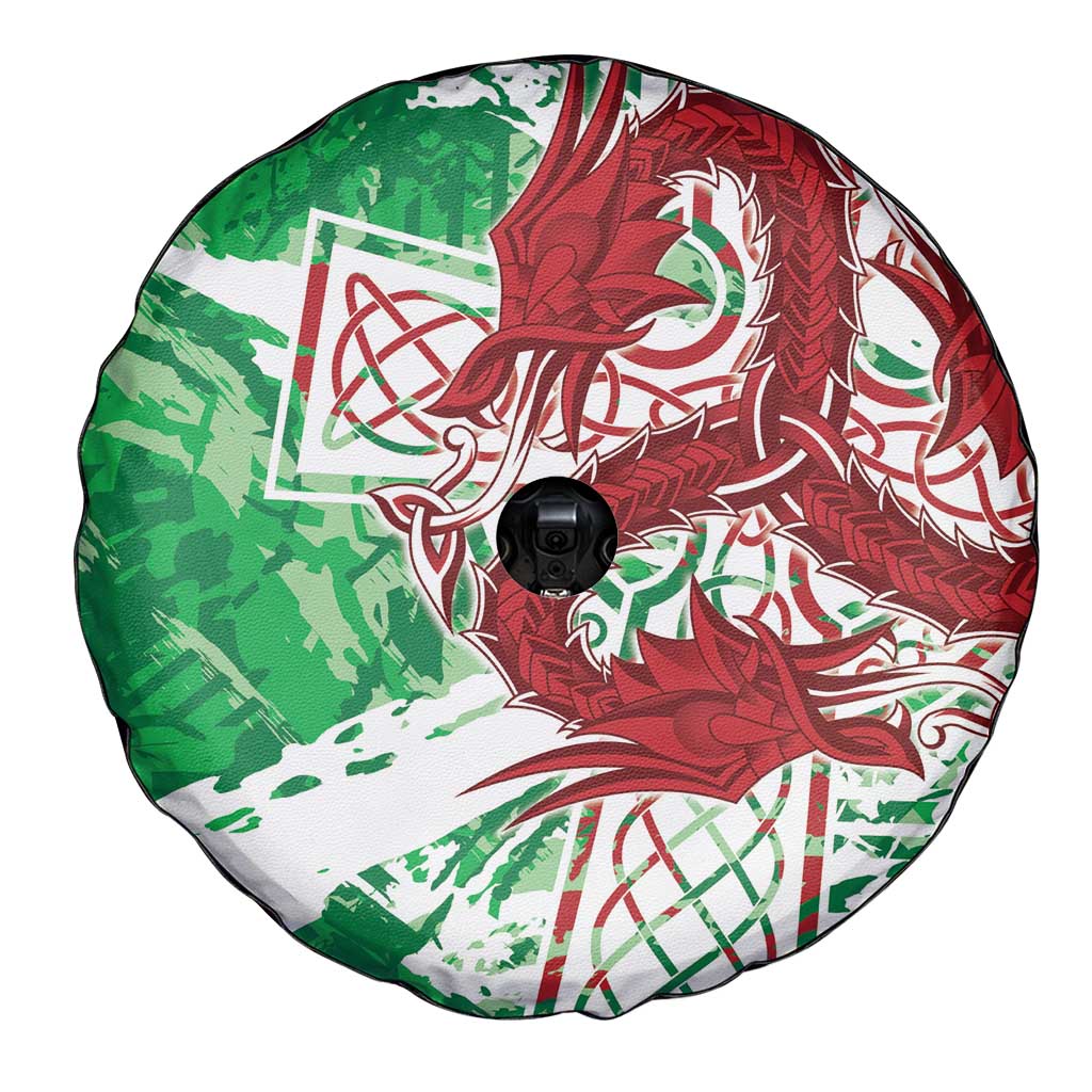 Wales Cymru Am Byth Spare Tire Cover Celtic Dragon Triskelion - Wonder Print Shop