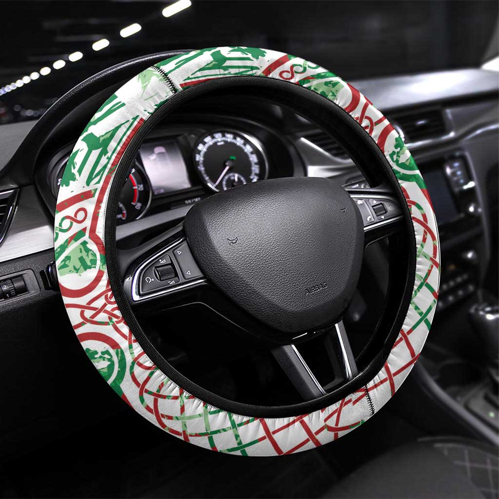 Wales Cymru Am Byth Steering Wheel Cover Celtic Dragon Triskelion - Wonder Print Shop