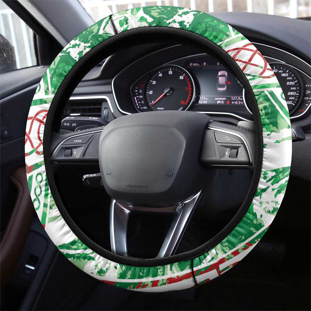 Wales Cymru Am Byth Steering Wheel Cover Celtic Dragon Triskelion - Wonder Print Shop