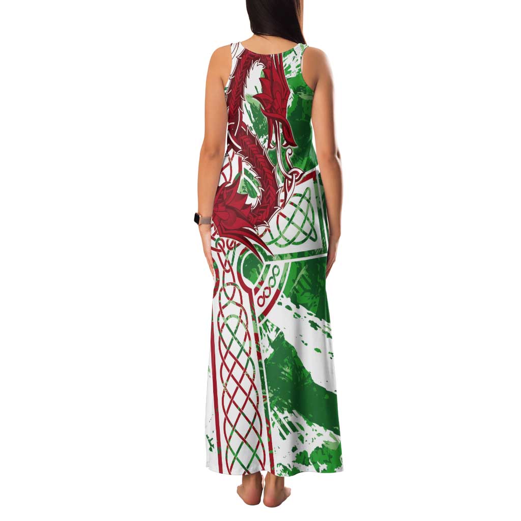 Wales Cymru Am Byth Tank Maxi Dress Celtic Dragon Triskelion - Wonder Print Shop