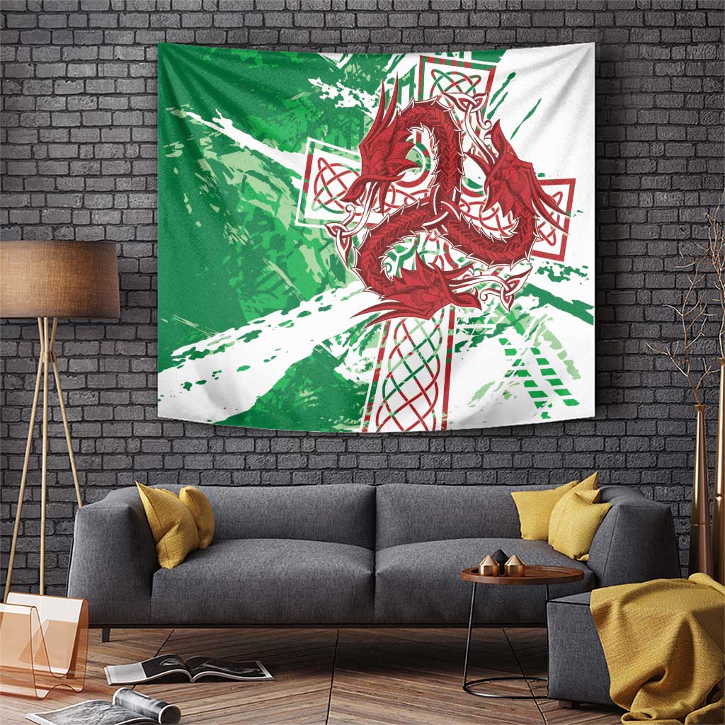 Wales Cymru Am Byth Tapestry Celtic Dragon Triskelion - Wonder Print Shop