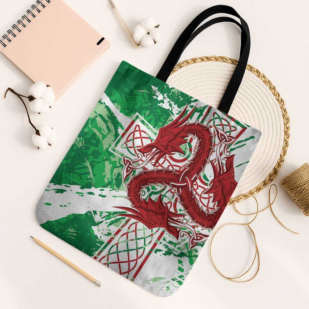Wales Cymru Am Byth Tote Bag Celtic Dragon Triskelion - Wonder Print Shop