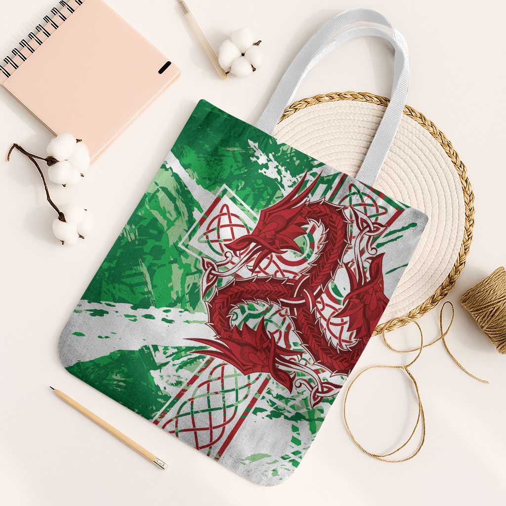 Wales Cymru Am Byth Tote Bag Celtic Dragon Triskelion - Wonder Print Shop