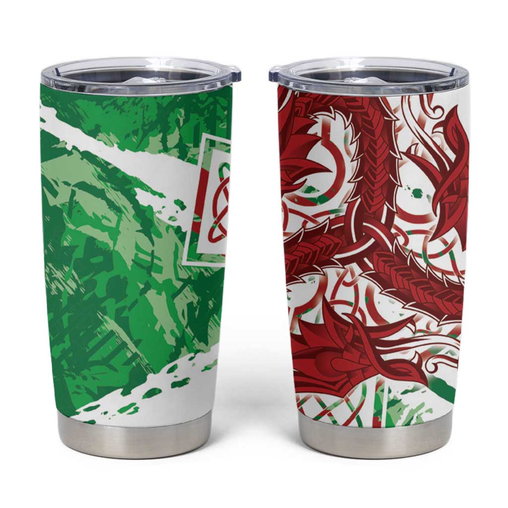 Wales Cymru Am Byth Tumbler Cup Celtic Dragon Triskelion - Wonder Print Shop