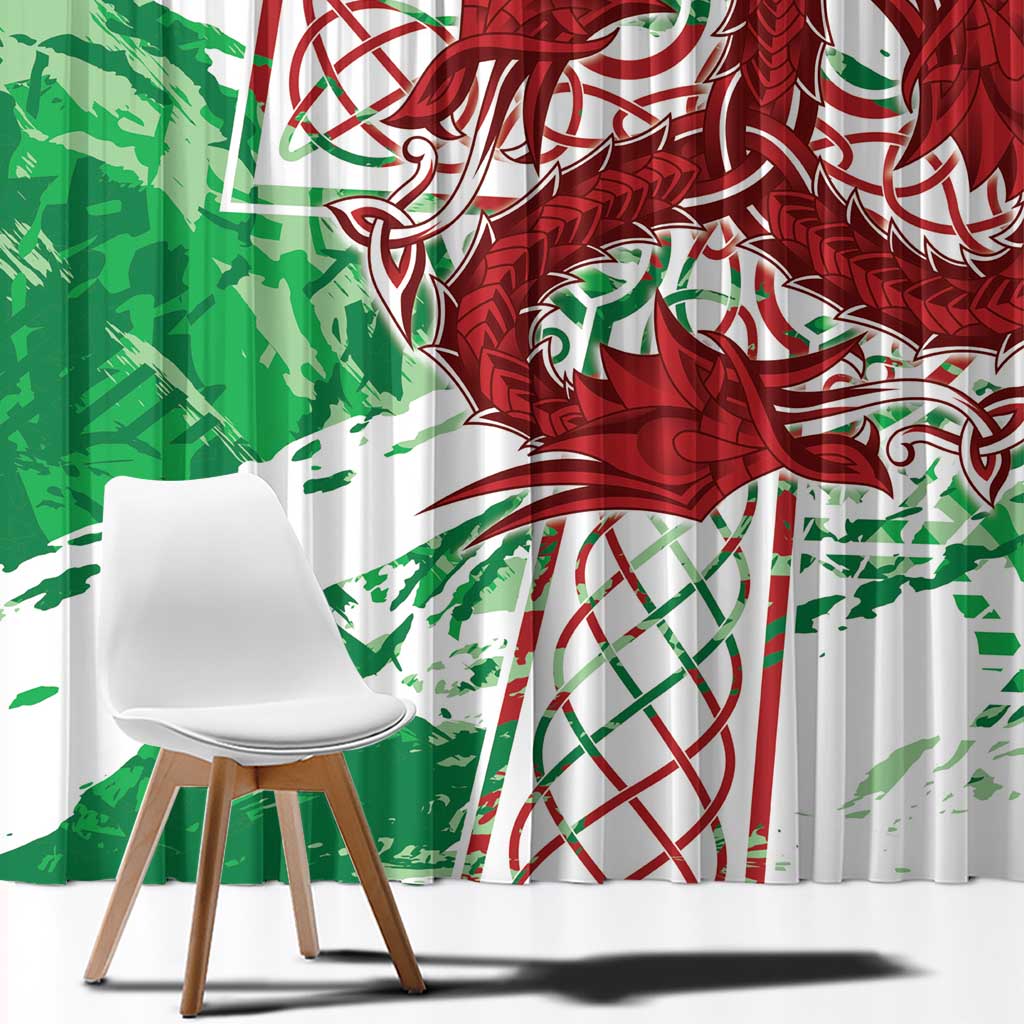 Wales Cymru Am Byth Window Curtain Celtic Dragon Triskelion - Wonder Print Shop