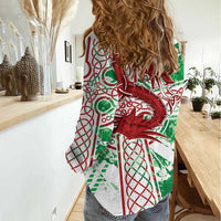 Wales Cymru Am Byth Women Casual Shirt Celtic Dragon Triskelion - Wonder Print Shop