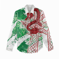 Wales Cymru Am Byth Women Casual Shirt Celtic Dragon Triskelion - Wonder Print Shop