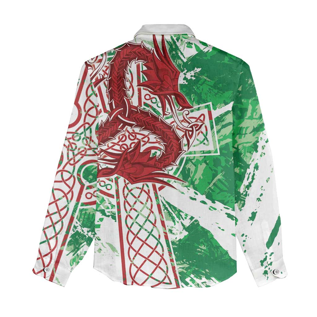 Wales Cymru Am Byth Women Casual Shirt Celtic Dragon Triskelion - Wonder Print Shop
