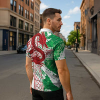 Wales Cymru Am Byth Zipper Polo Shirt Celtic Dragon Triskelion - Wonder Print Shop