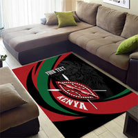 Kenya Mashujaa Day Personalized Area Rug Lion Warrior with Masai Shield LT7 - Wonder Print Shop
