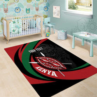 Kenya Mashujaa Day Personalized Area Rug Lion Warrior with Masai Shield LT7 - Wonder Print Shop