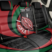 Kenya Mashujaa Day Personalized Back Car Seat Cover Lion Warrior with Masai Shield LT7 - Wonder Print Shop