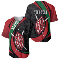 Kenya Mashujaa Day Personalized Baseball Jersey Lion Warrior with Masai Shield LT7 - Wonder Print Shop