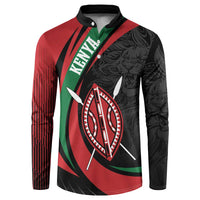Kenya Mashujaa Day Personalized Button Sweatshirt Lion Warrior with Masai Shield LT7 - Wonder Print Shop