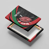 Kenya Mashujaa Day Personalized Canvas Wall Art Lion Warrior with Masai Shield LT7 - Wonder Print Shop