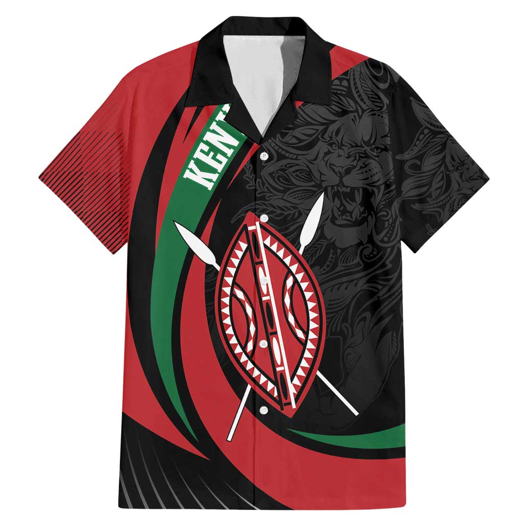 Kenya Mashujaa Day Personalized Family Matching Mermaid Dress and Hawaiian Shirt Lion Warrior with Masai Shield LT7 - Wonder Print Shop