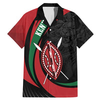 Kenya Mashujaa Day Personalized Family Matching Mermaid Dress and Hawaiian Shirt Lion Warrior with Masai Shield LT7 - Wonder Print Shop