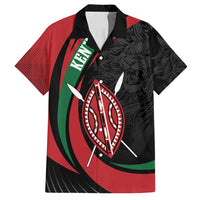 Kenya Mashujaa Day Personalized Family Matching Summer Maxi Dress and Hawaiian Shirt Lion Warrior with Masai Shield - Wonder Print Shop