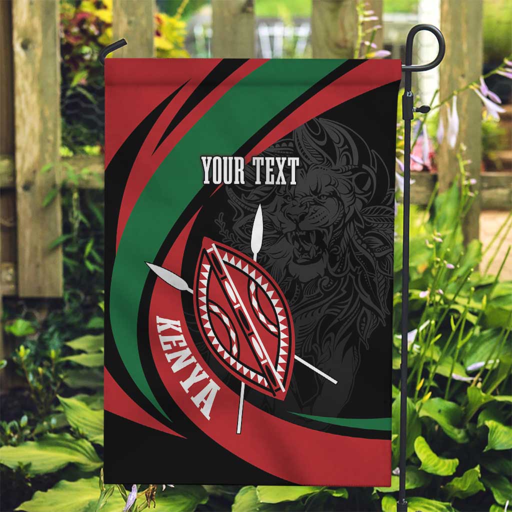 Kenya Mashujaa Day Personalized Garden Flag Lion Warrior with Masai Shield - Wonder Print Shop