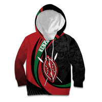 Kenya Mashujaa Day Personalized Kid Hoodie Lion Warrior with Masai Shield - Wonder Print Shop
