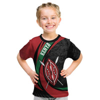 Kenya Mashujaa Day Personalized Kid T Shirt Lion Warrior with Masai Shield - Wonder Print Shop